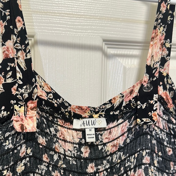 Black and Pink Sleeveless Spaghetti Strap Midi Sundress - Picture 7 of 10